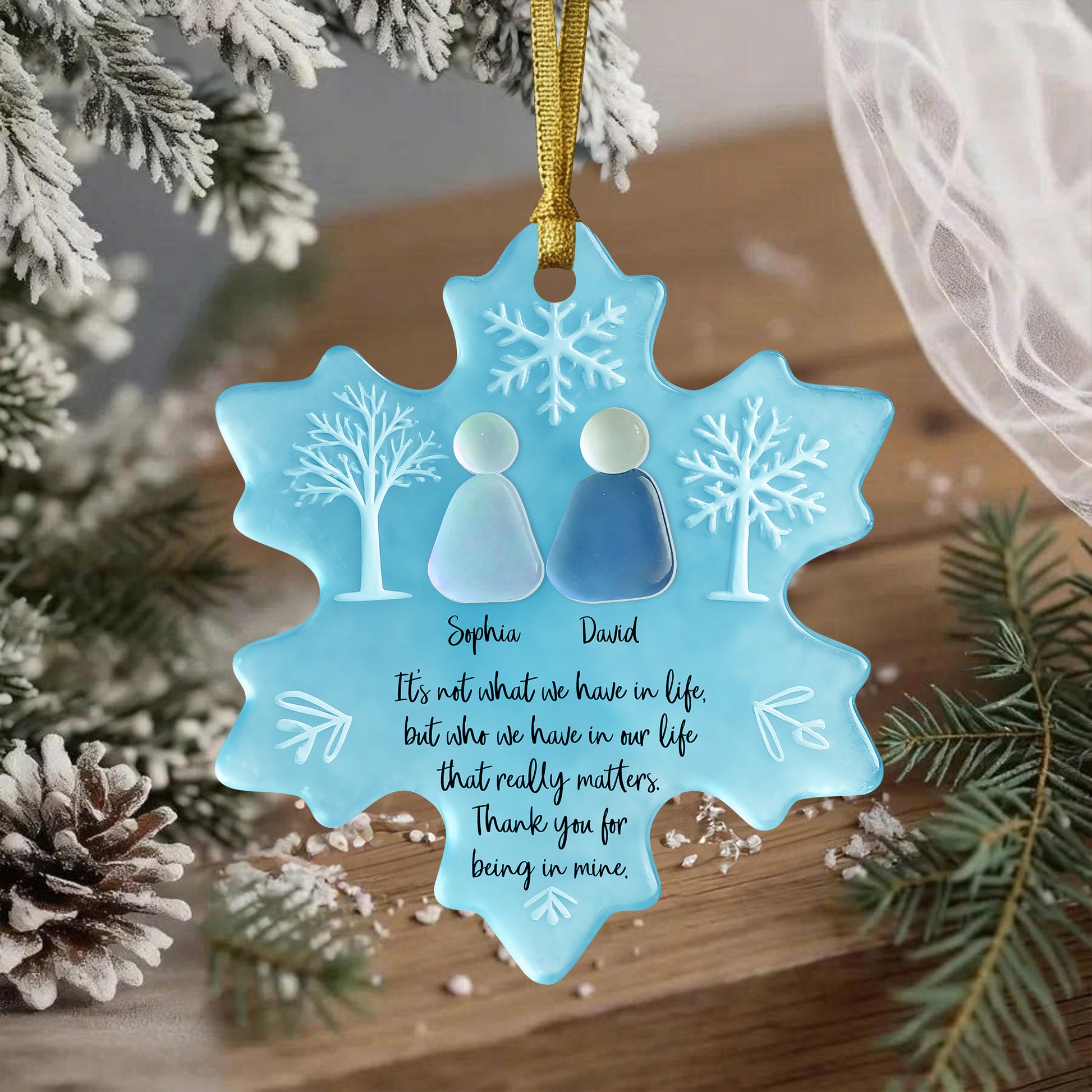 Being In Mine Sea Glass Personalized Custom Acrylic Ornament