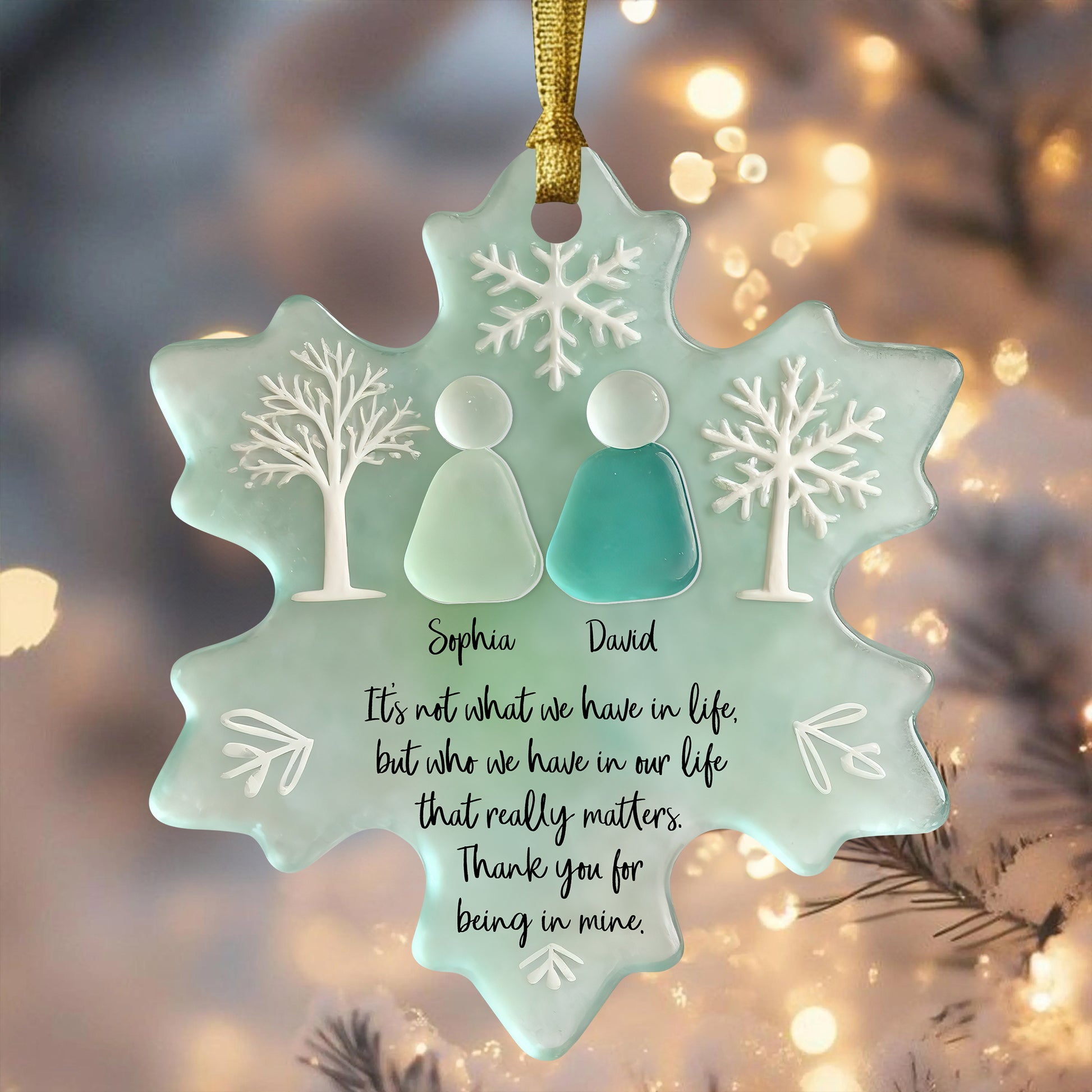 Being In Mine Sea Glass Personalized Custom Acrylic Ornament