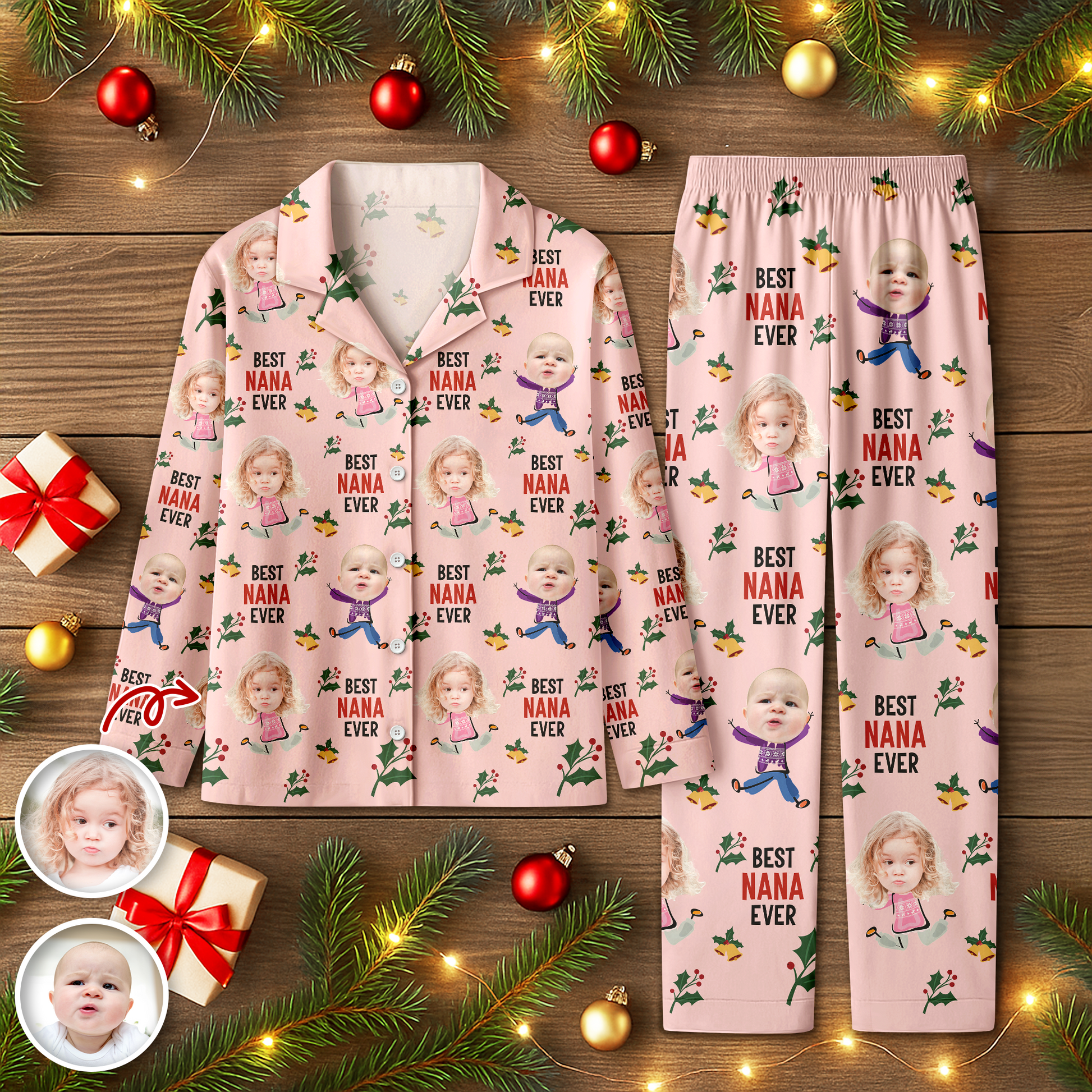 Best Dad Ever funny custom photo pajamas for a personalized Christmas pajama set.