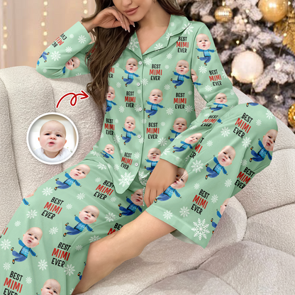 Best Dad Ever funny custom photo pajamas for a personalized Christmas pajama set.