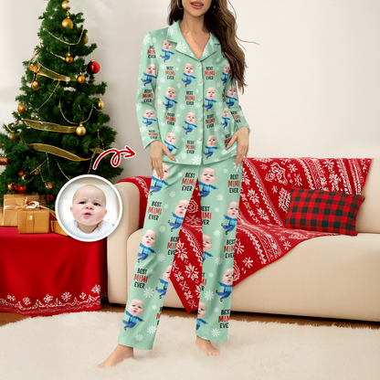 Best Dad Ever funny custom photo pajamas for a personalized Christmas pajama set.
