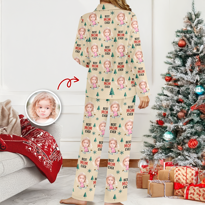 Best Dad Ever funny custom photo pajamas for a personalized Christmas pajama set.