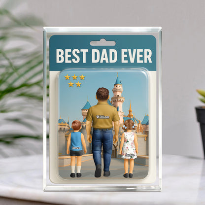 Best Dad Ever personalized acrylic block plaque - a custom figure gift for Father's Day.