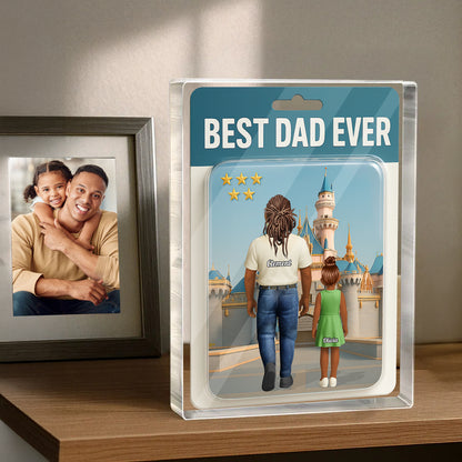 Best Dad Ever personalized acrylic block plaque - a custom figure gift for Father's Day.
