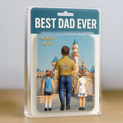 Best Dad Ever personalized acrylic block plaque - a custom figure gift for Father's Day.