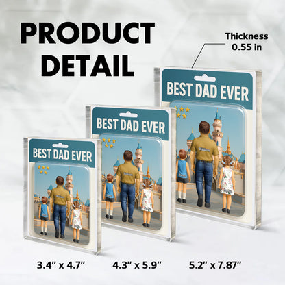 Best Dad Ever personalized acrylic block plaque - a custom figure gift for Father's Day.