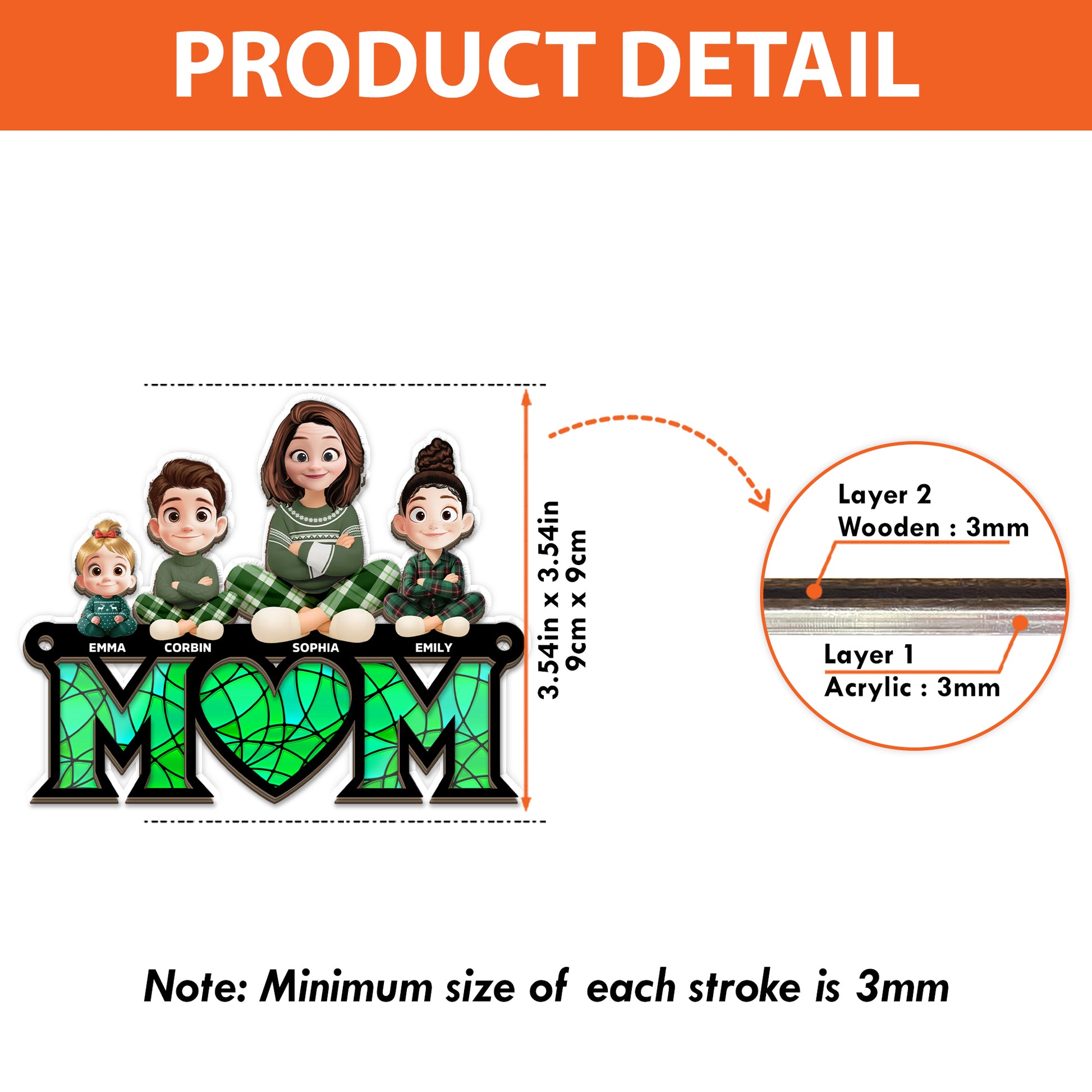 Best Mom Ever personalized suncatcher ornament hanging in a window.