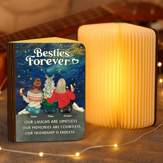 Besties Forever Personalized Book Lamp, a unique and thoughtful gift for friends.