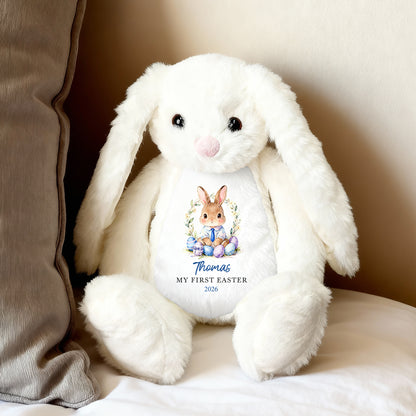 Bunny Kisses & Easter Wishes - Family Personalized Custom Easter Bunny Plush - Easter Gift For Baby Kids