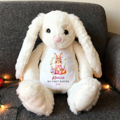 Bunny Kisses & Easter Wishes - Family Personalized Custom Easter Bunny Plush - Easter Gift For Baby Kids