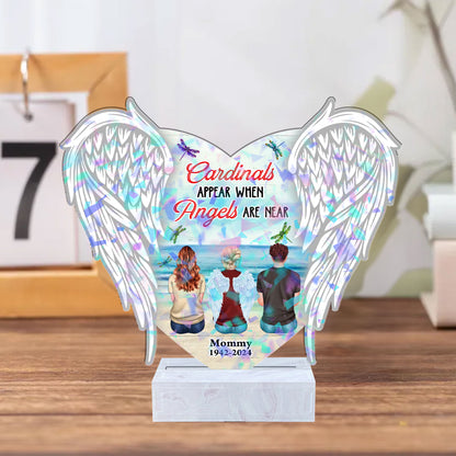 Personalized Cardinal Holographic Acrylic Photo Plaque - "Cardinals Appear When Angels Are Near"