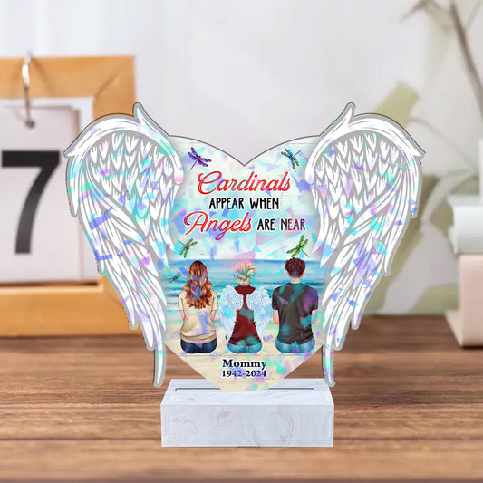 Personalized Cardinal Holographic Acrylic Photo Plaque - "Cardinals Appear When Angels Are Near"