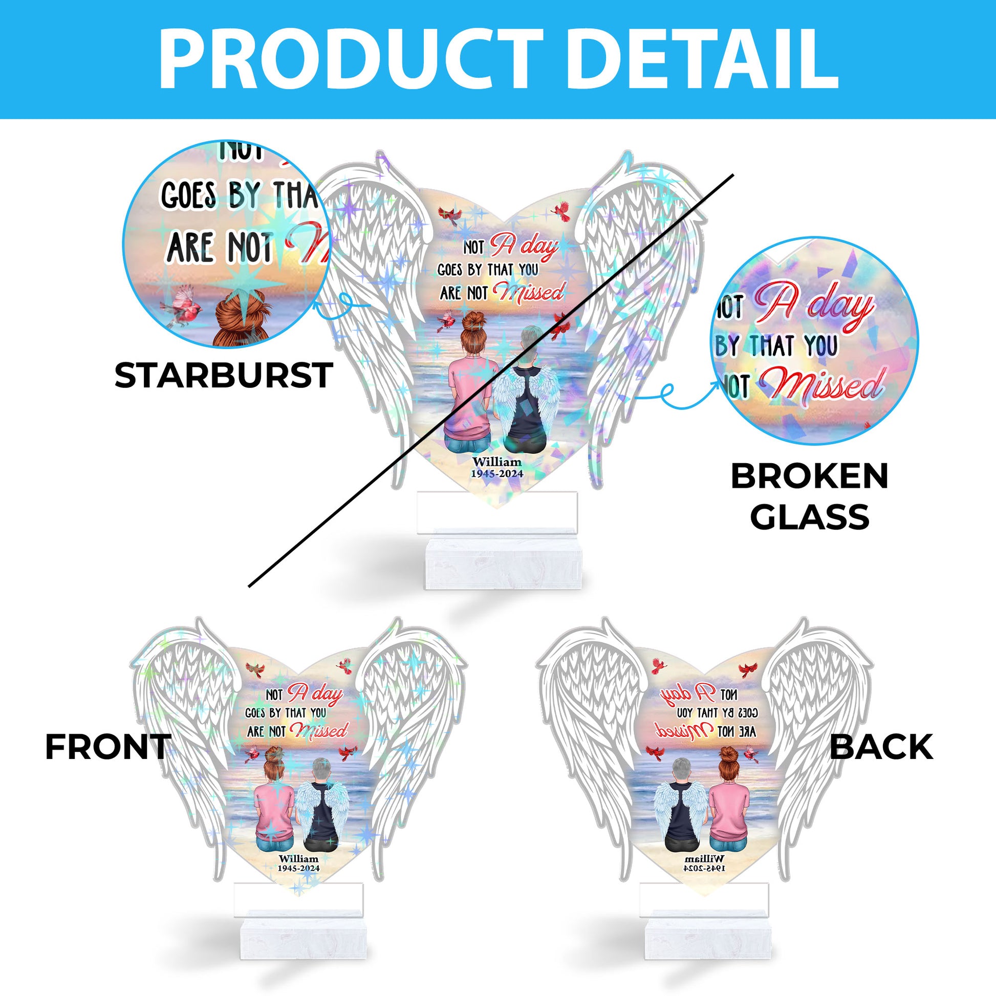Personalized Cardinal Holographic Acrylic Photo Plaque - "Cardinals Appear When Angels Are Near"