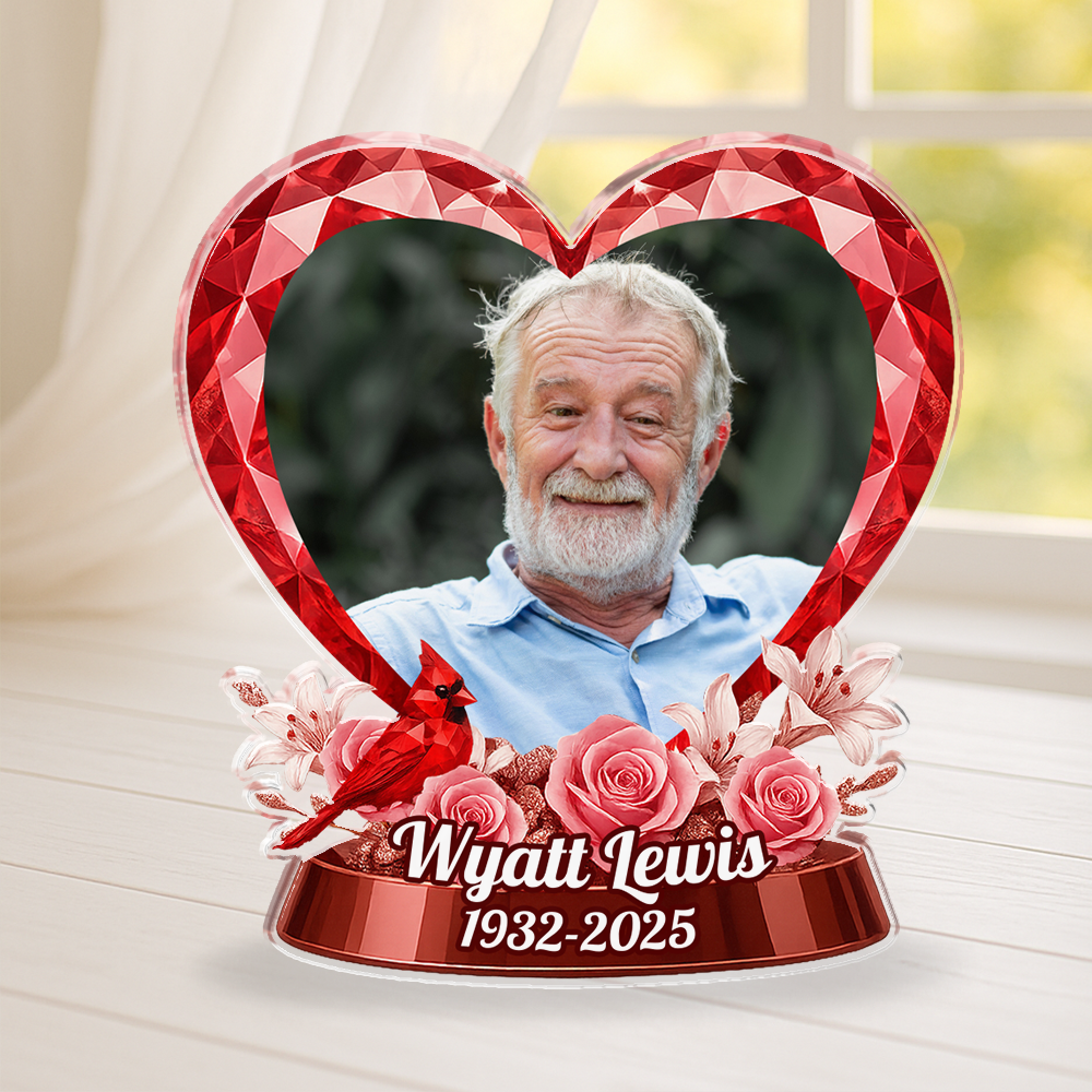 Cardinal in Loving Memory Personalized Acrylic Memorial Plaque