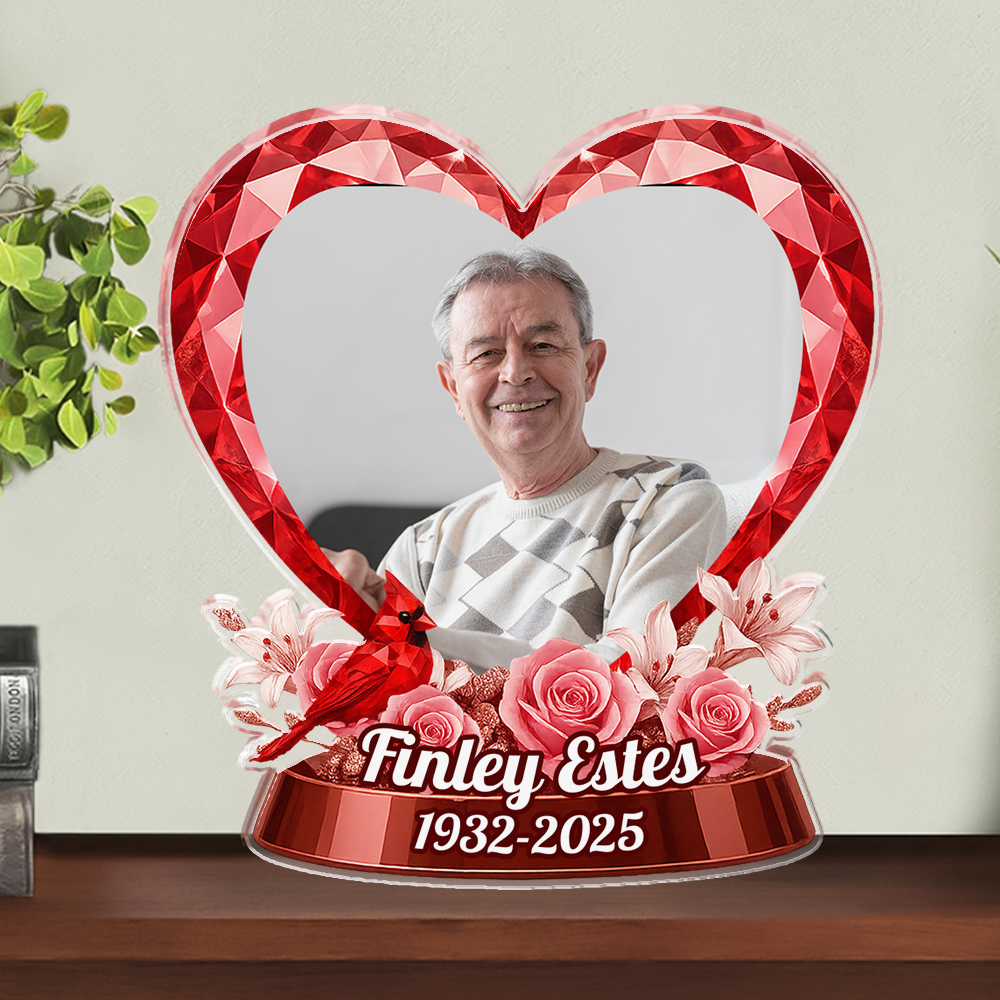 Cardinal in Loving Memory Personalized Acrylic Memorial Plaque