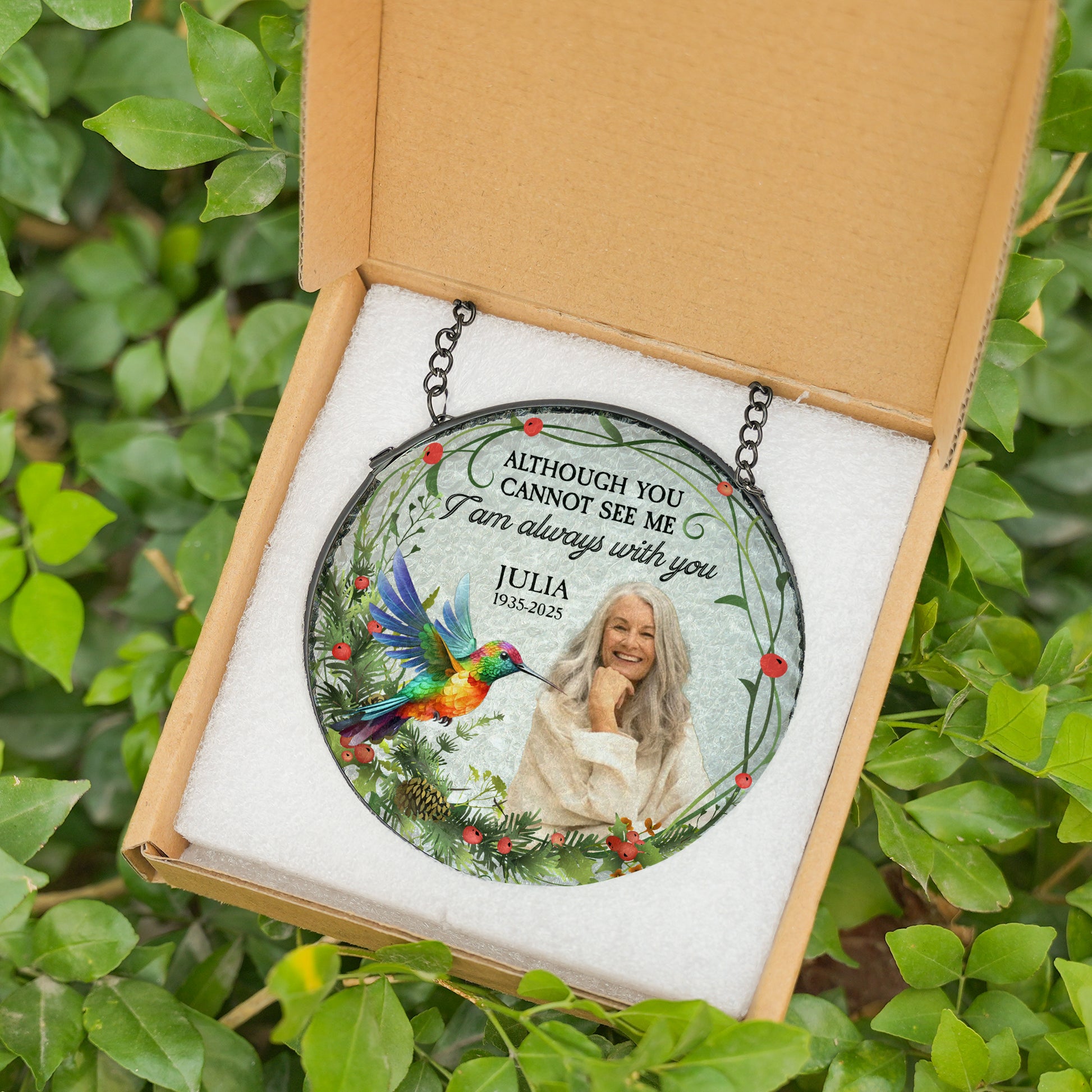 Personalized Cardinals Appear When You Are Near Photo Stained Glass Suncatcher