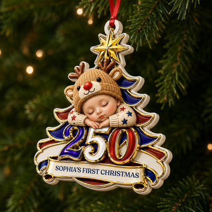 Newborn 250 Years Of Freedom United States Of America - Real 3D Relief Ornament