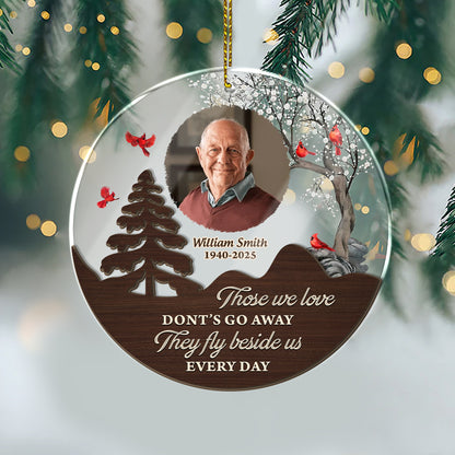 Christmas in Heaven personalized window suncatcher ornament with memorial poem and cardinal.