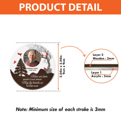 Christmas in Heaven personalized window suncatcher ornament with memorial poem and cardinal.