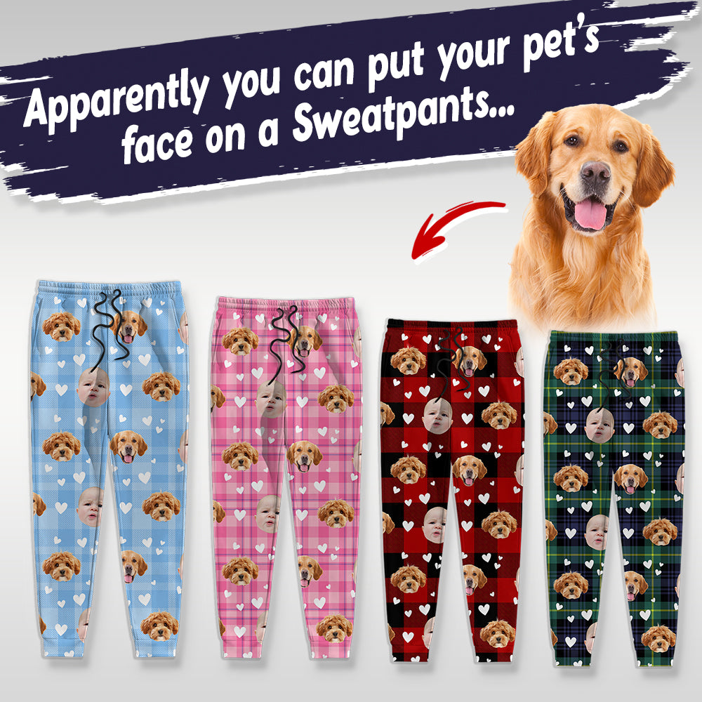Personalized Christmas pajama pants with custom face photo. A unique Christmas gift idea.