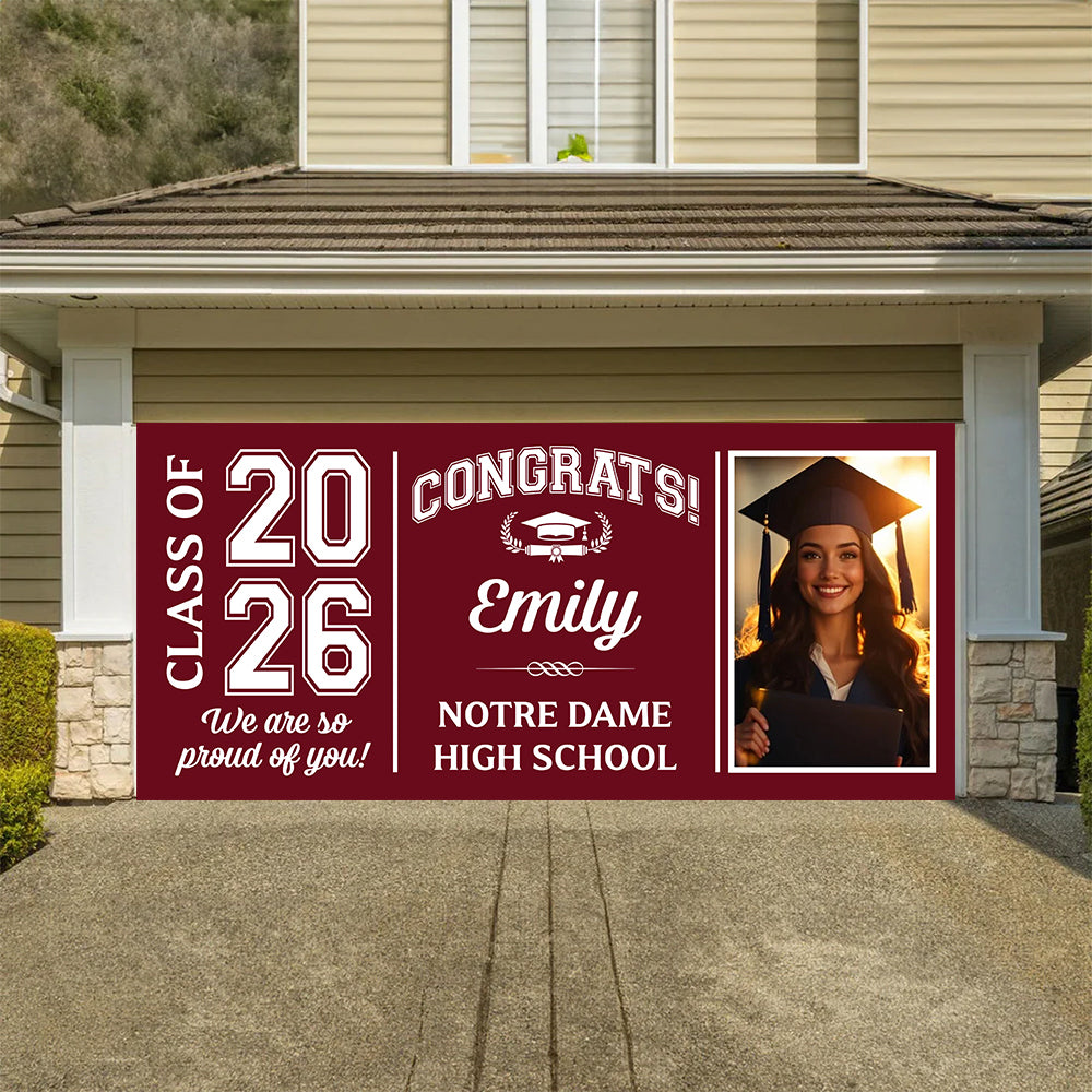 Class Of 2026 Graduate Modern Style Personalized Banner - Graduation Decor