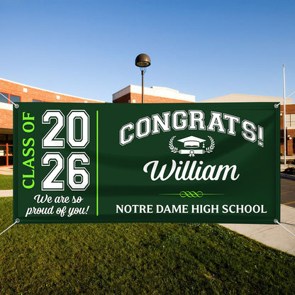 Class Of 2026 Graduate Modern Style Personalized Banner - Graduation Decor