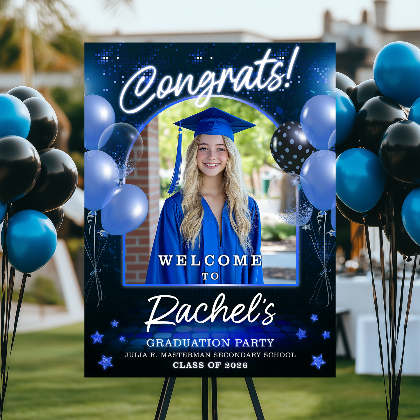 Class of 2026 Personalized Graduation Welcome Sign with custom photo. A great graduation gift idea.