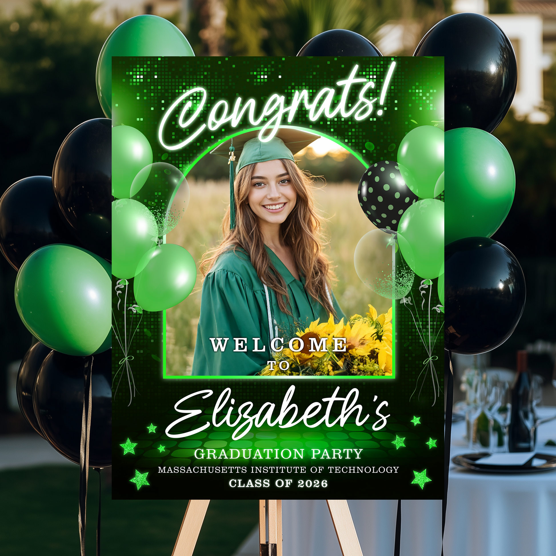 Class of 2026 Personalized Graduation Welcome Sign with custom photo. A great graduation gift idea.