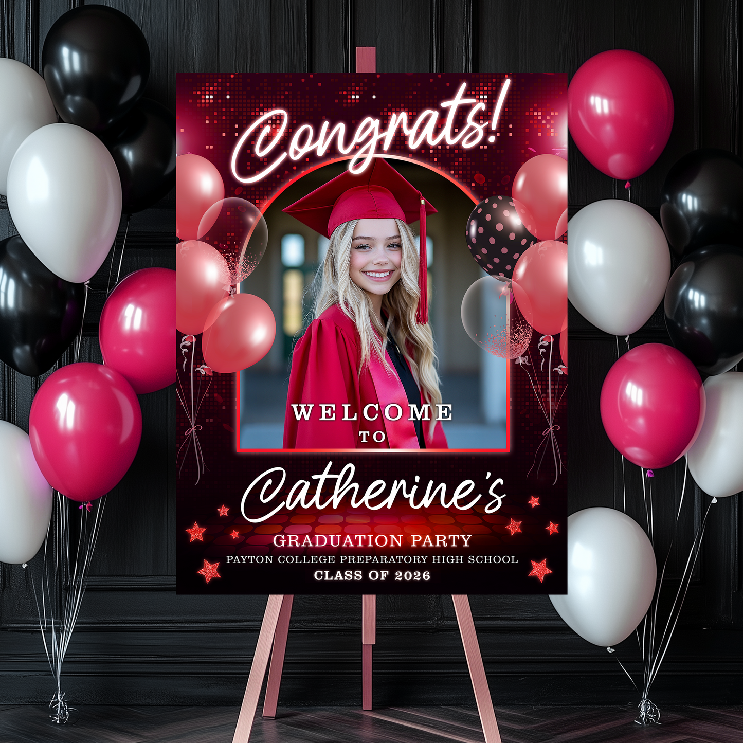 Class of 2026 Personalized Graduation Welcome Sign with custom photo. A great graduation gift idea.