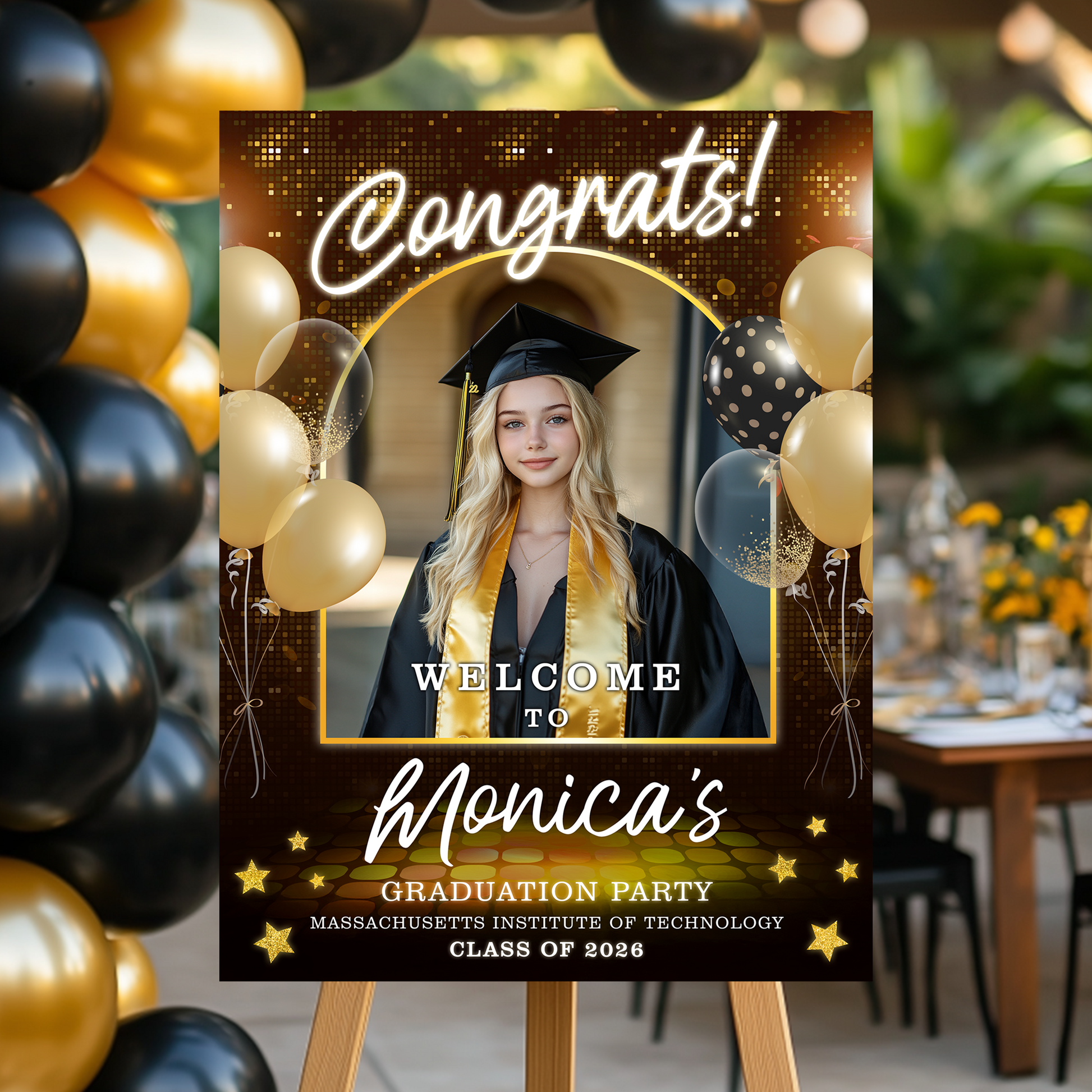 Class of 2026 Personalized Graduation Welcome Sign with custom photo. A great graduation gift idea.