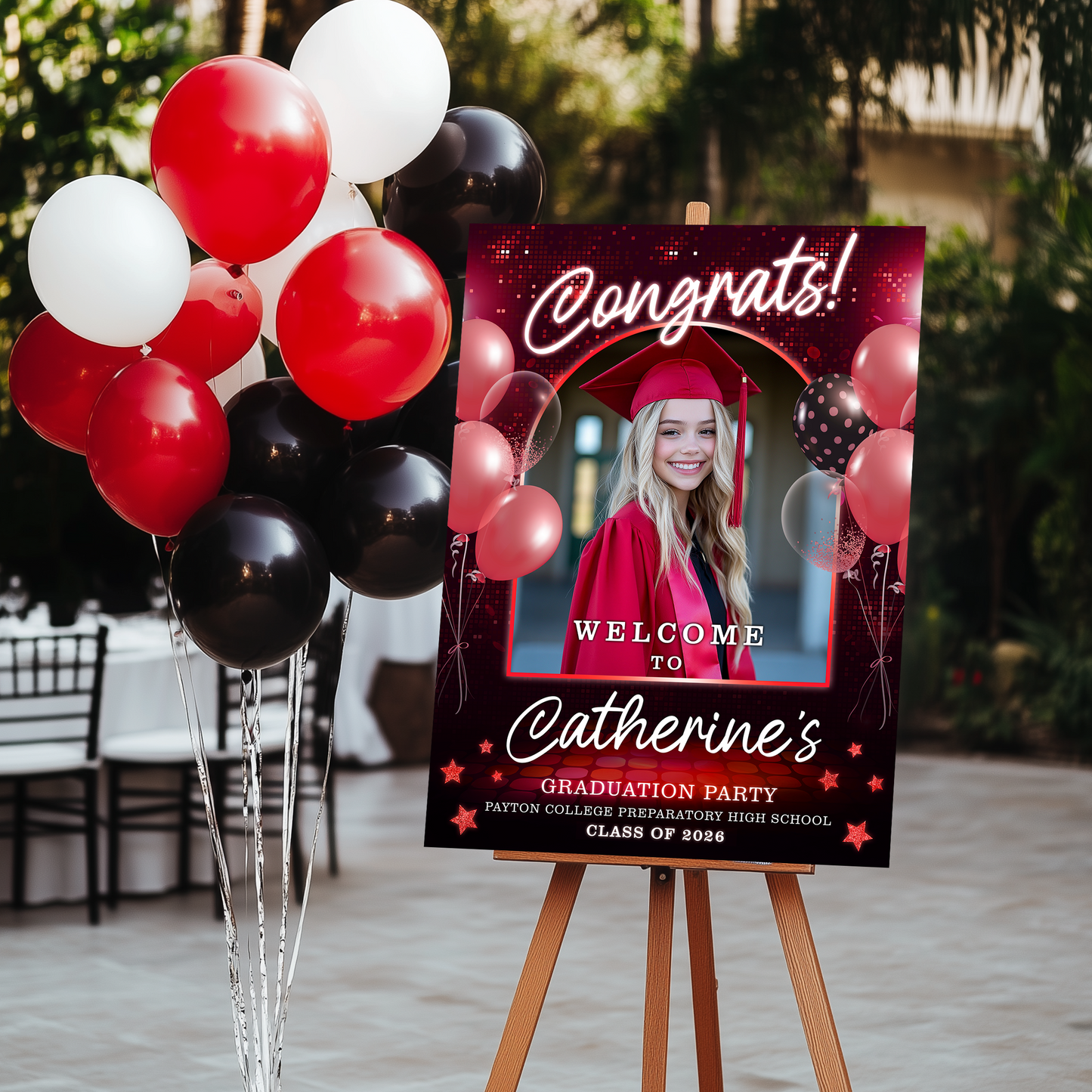 Class of 2026 Personalized Graduation Welcome Sign with custom photo. A great graduation gift idea.