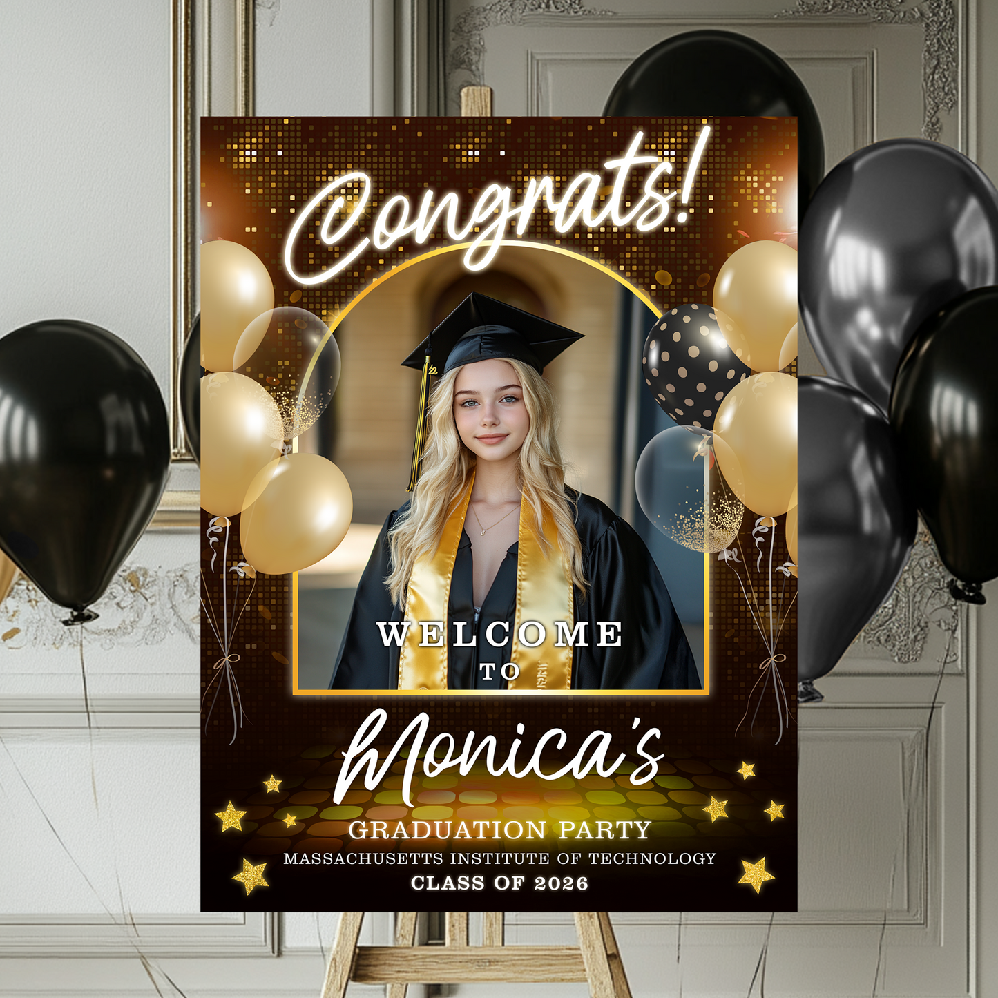 Class of 2026 Personalized Graduation Welcome Sign with custom photo. A great graduation gift idea.