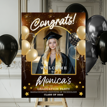 Class of 2026 Personalized Graduation Welcome Sign with custom photo. A great graduation gift idea.