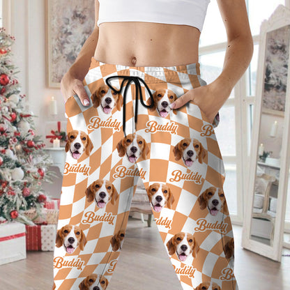 Custom face photo pajama pants, personalized Christmas gift.