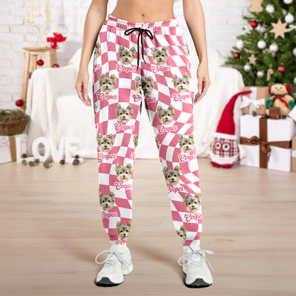 Custom face photo pajama pants, personalized Christmas gift.