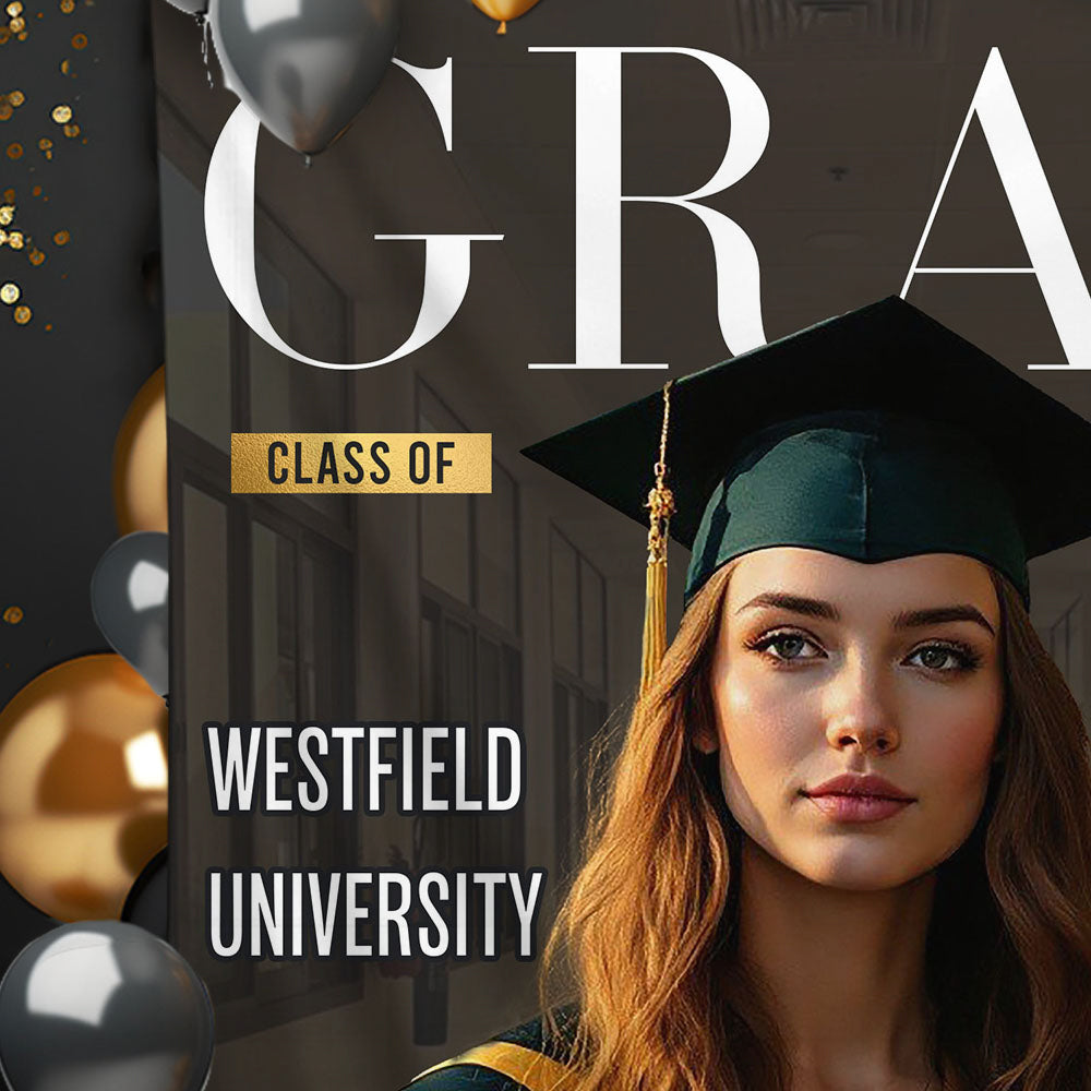 Congrats Class Of 2026 Graduation Backdrop - Personalized Congrats Graduation Backdrop