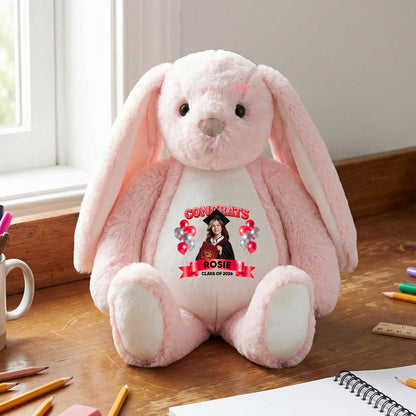 Congrats Graduation 2026 Custom Photo - Personalized Custom Bunny Plush