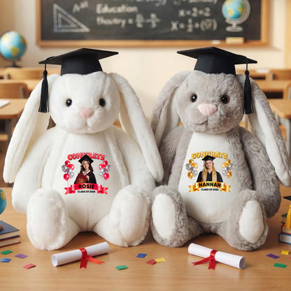 Congrats Graduation 2026 Custom Photo - Personalized Custom Bunny Plush