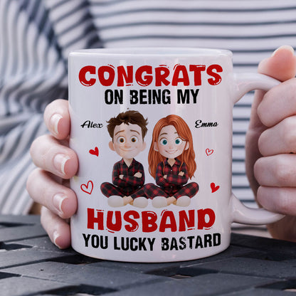 Congrats My Husband Personalized Coffee Mug - Custom gift for a proud spouse.