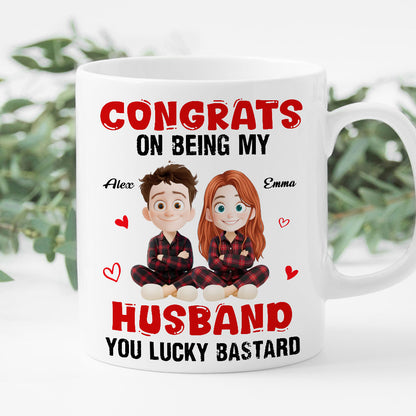 Congrats My Husband Personalized Coffee Mug - Custom gift for a proud spouse.
