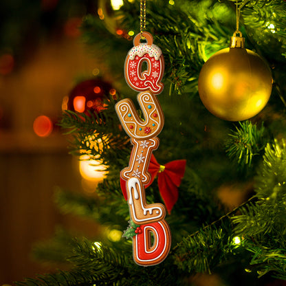Custom Christmas Alphabet Ornament: A unique, two-layered wooden family ornament.