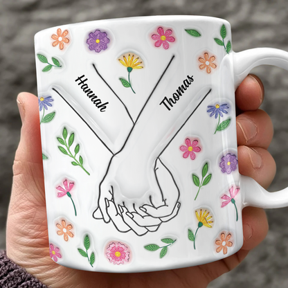 Personalized Couple Mug with 3D effect, custom coffee mug gift for anniversaries and loved ones.