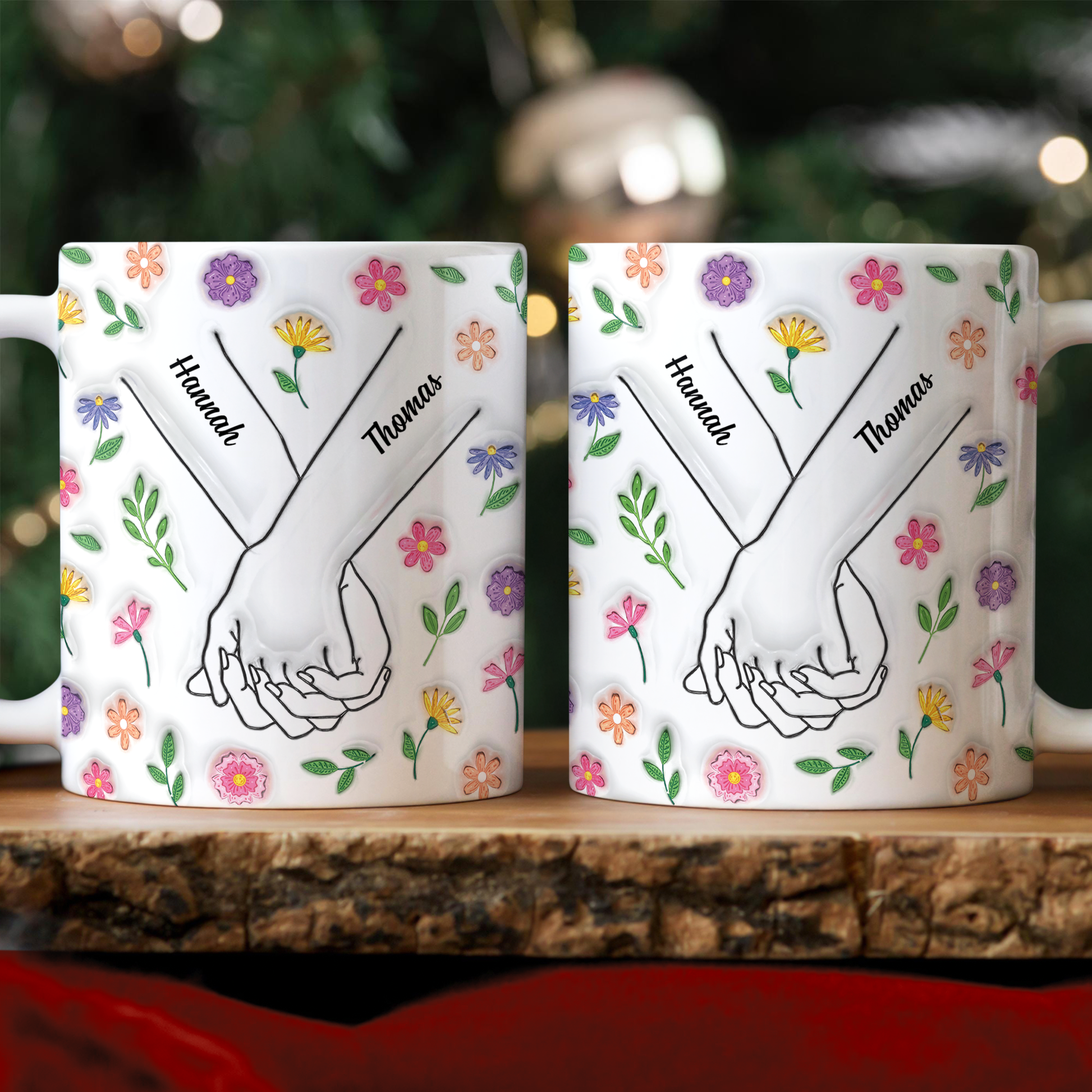 Personalized Couple Mug with 3D effect, custom coffee mug gift for anniversaries and loved ones.