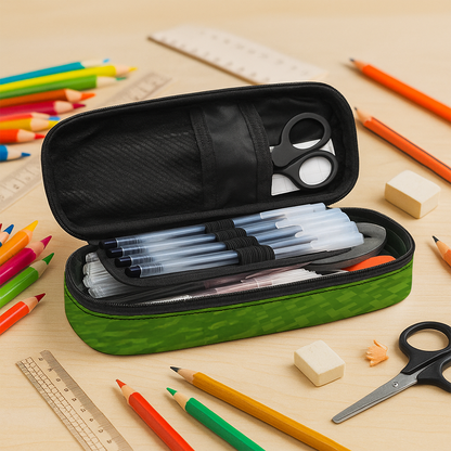 Personalized Blocky Kid Pencil Case - Customizable pencil box with fun, block-style character.