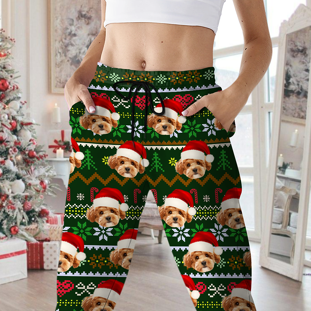 Custom face photo pajama pants, a fun and unique Christmas gift idea.