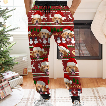 Custom face photo pajama pants, a fun and unique Christmas gift idea.