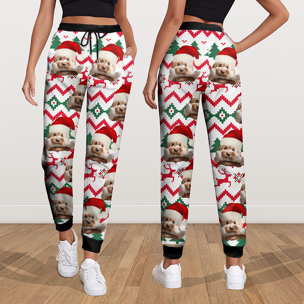 Custom face photo pajama pants, a fun and unique Christmas gift idea.
