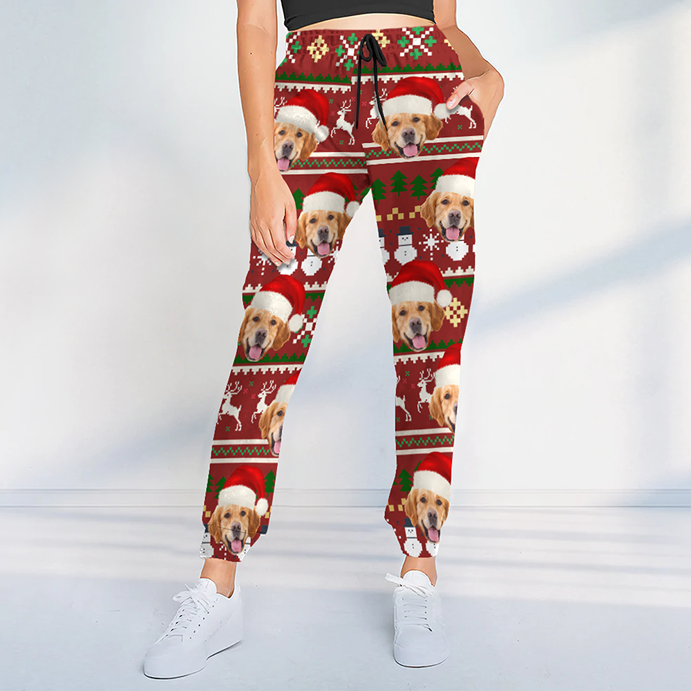 Custom face photo pajama pants, a fun and unique Christmas gift idea.