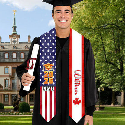 Custom Flags Class of 2026 Stoles Sash - Personalized Gift For Graduation - Senior Gift