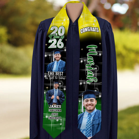 Custom Glitter Class of 2026 Stoles Sash - Personalized Gift For Graduation - Senior Gift